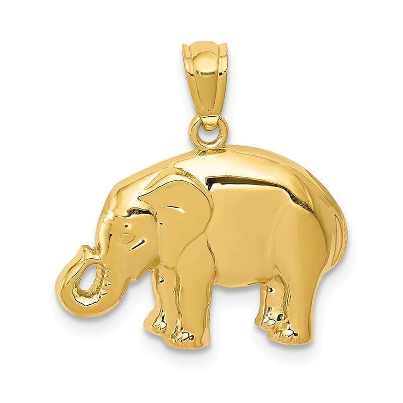 14k Polished Elephant Pendant - Seattle Gold Grillz