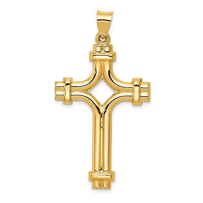 14k Polished Fancy Cross Pendant - Seattle Gold Grillz