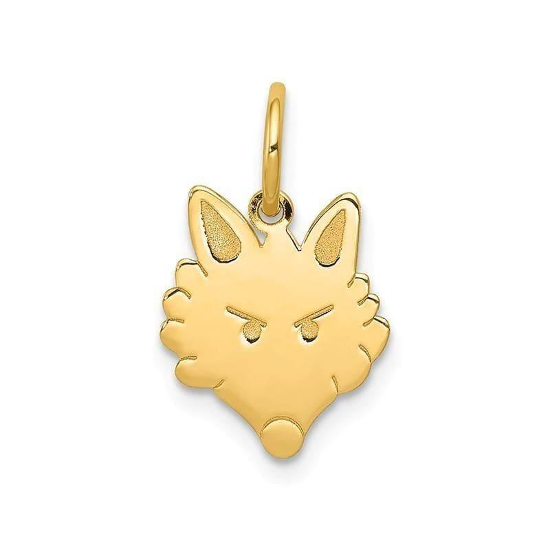14k Polished Fox Head Charm - Seattle Gold Grillz