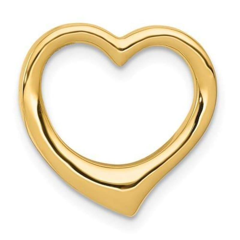 14K Polished Heart Chain Slide - Seattle Gold Grillz