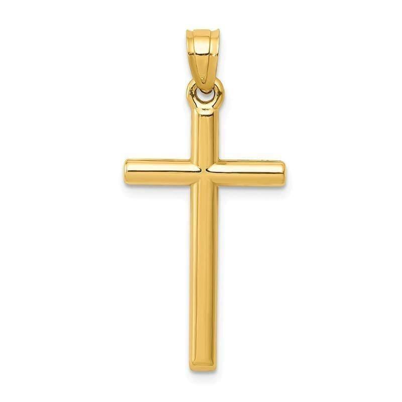 14k Polished Hollow Cross Pendant. Weight: 0.65, Length: 31, Width: 15 - Seattle Gold Grillz