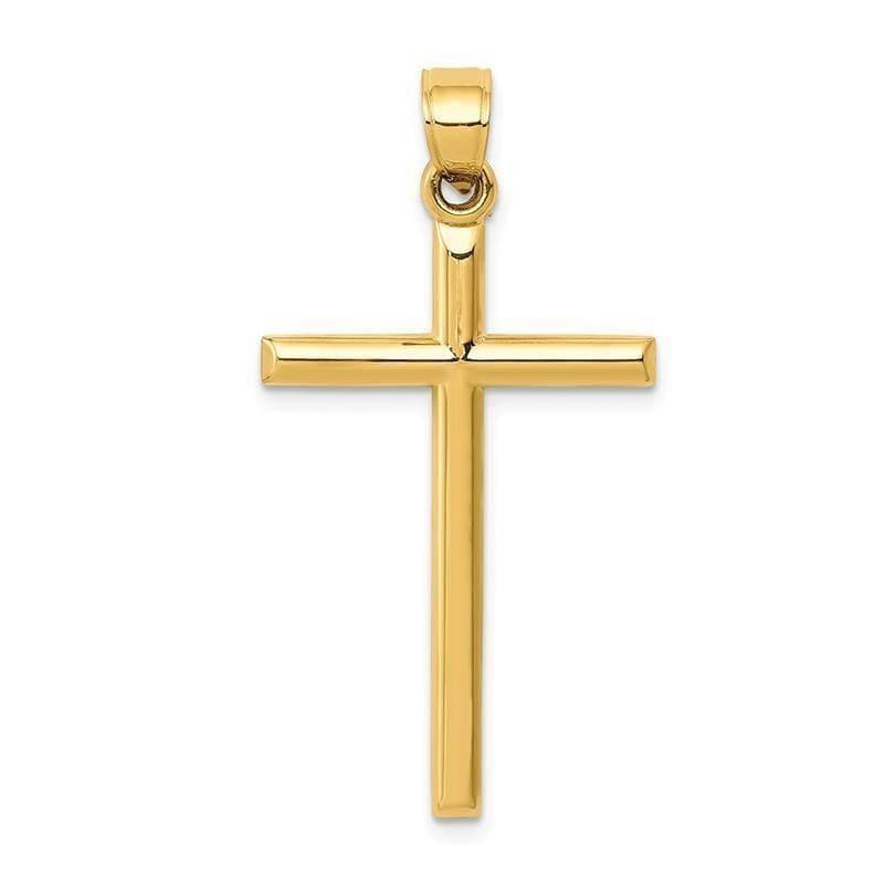 14k Polished Hollow Cross Pendant. Weight: 0.91, Length: 38, Width: 20 - Seattle Gold Grillz