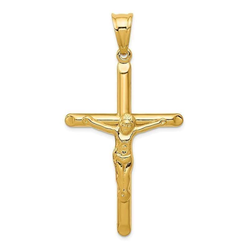 14k Polished Hollow Crucifix Pendant. Weight: 2.03, Length: 57, Width: 29 - Seattle Gold Grillz