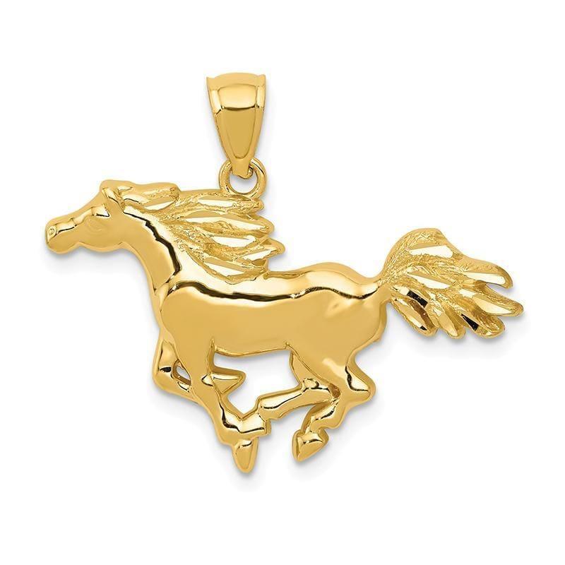 14k Polished Horse Pendant - Seattle Gold Grillz