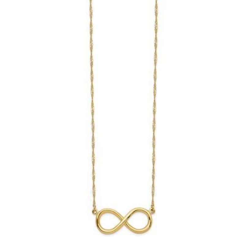 14K Polished Infinity Necklace - Seattle Gold Grillz