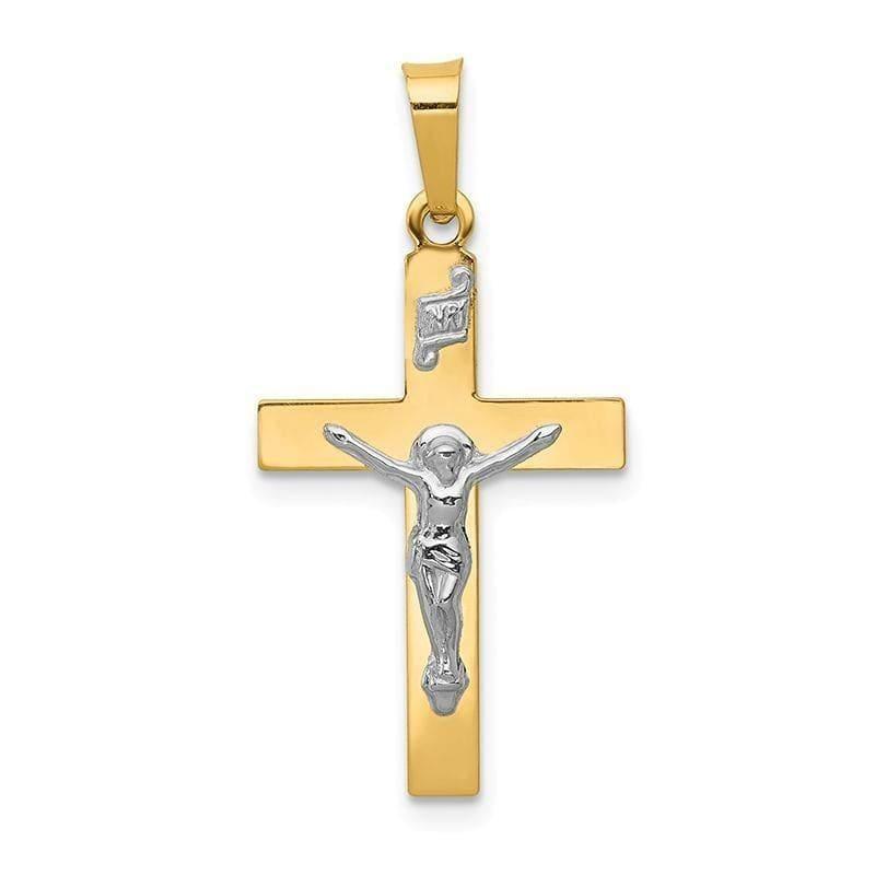 14k Polished INRI Crucifix Cross Pendant - Seattle Gold Grillz