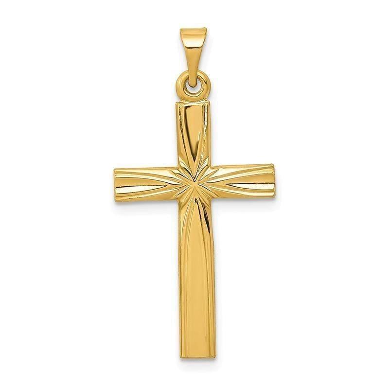 14k Polished Latin Cross Pendant - Seattle Gold Grillz