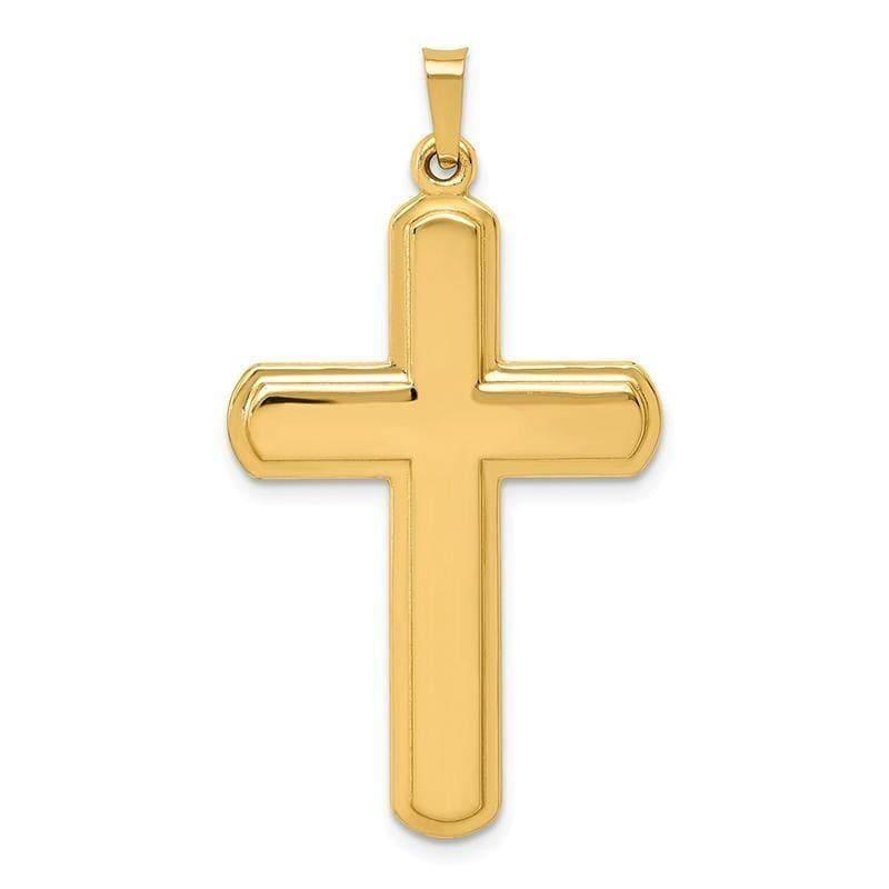 14k Polished Latin Cross Pendant - Seattle Gold Grillz