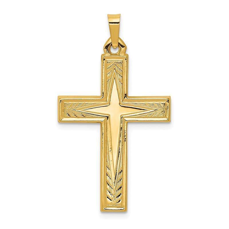 14k Polished Latin Cross Pendant - Seattle Gold Grillz