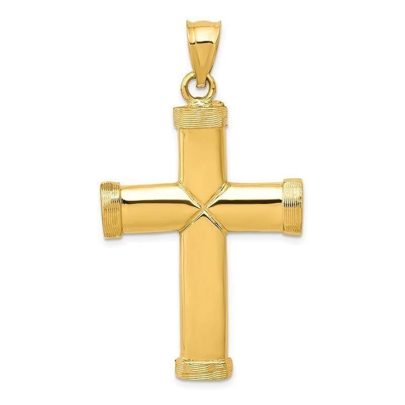 14k Polished Latin Cross Pendant. Weight: 4.84, Length: 48, Width: 26 - Seattle Gold Grillz