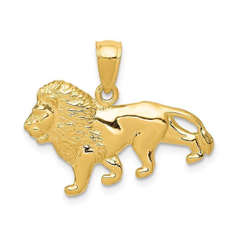 14k Polished Lion Charm - Seattle Gold Grillz