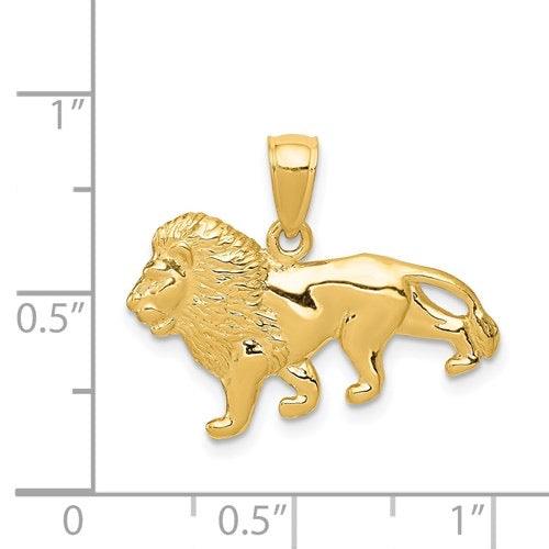 14k Polished Lion Charm - Seattle Gold Grillz