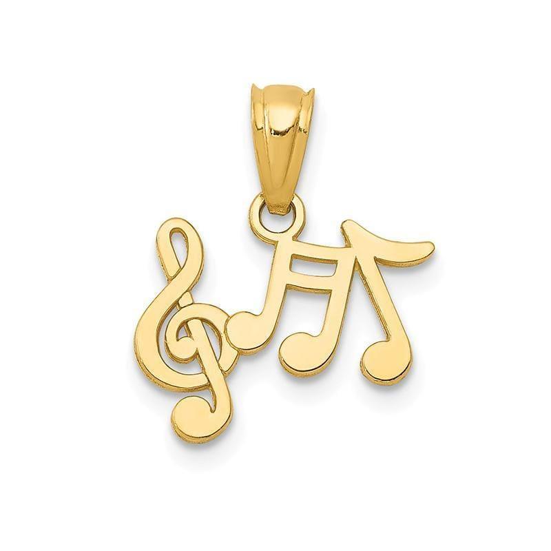14k Polished Music Notes Pendant - Seattle Gold Grillz