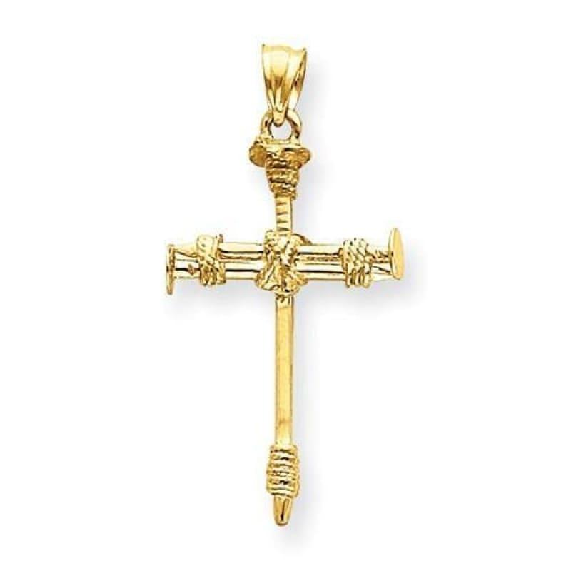 14k Polished Nail Cross Pendant. Weight: 2.77, Length: 40, Width: 20 - Seattle Gold Grillz