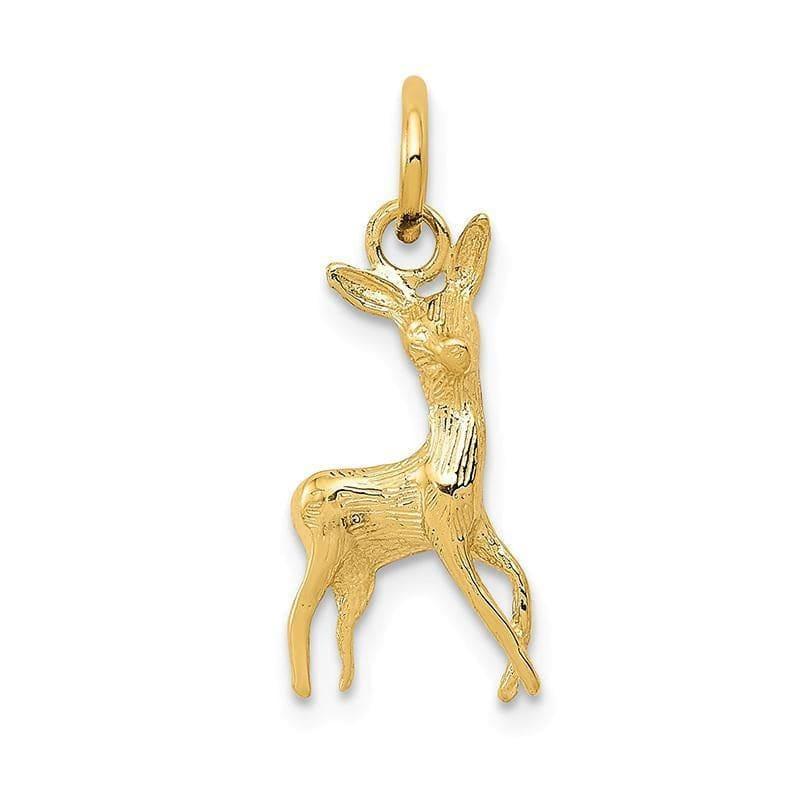 14k Polished Open-Backed Deer Charm - Seattle Gold Grillz