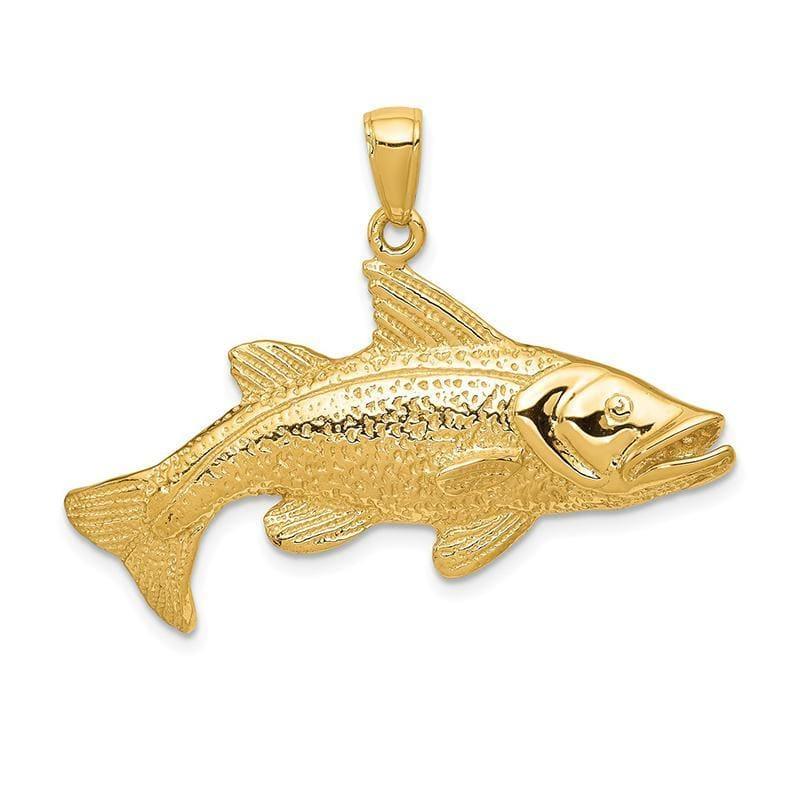14k Polished Open-Backed Redfish Pendant - Seattle Gold Grillz