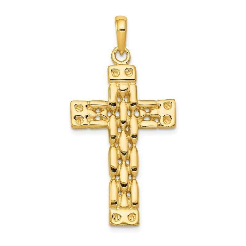 14k Polished Panther Style Cross Pendant. Weight: 4.39, Length: 43, Width: 20 - Seattle Gold Grillz