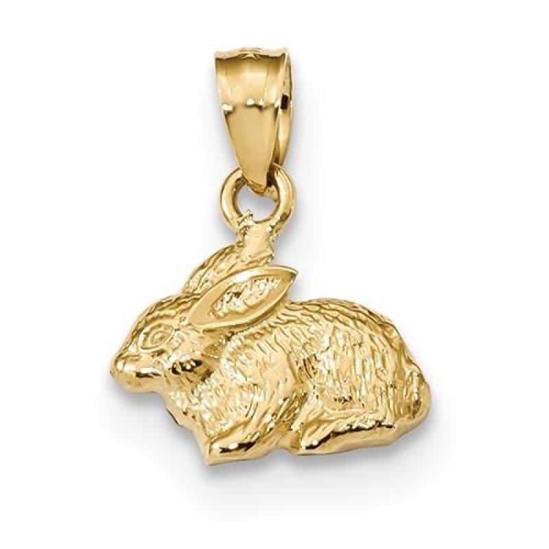 14k Polished Rabbit Pendant - Seattle Gold Grillz