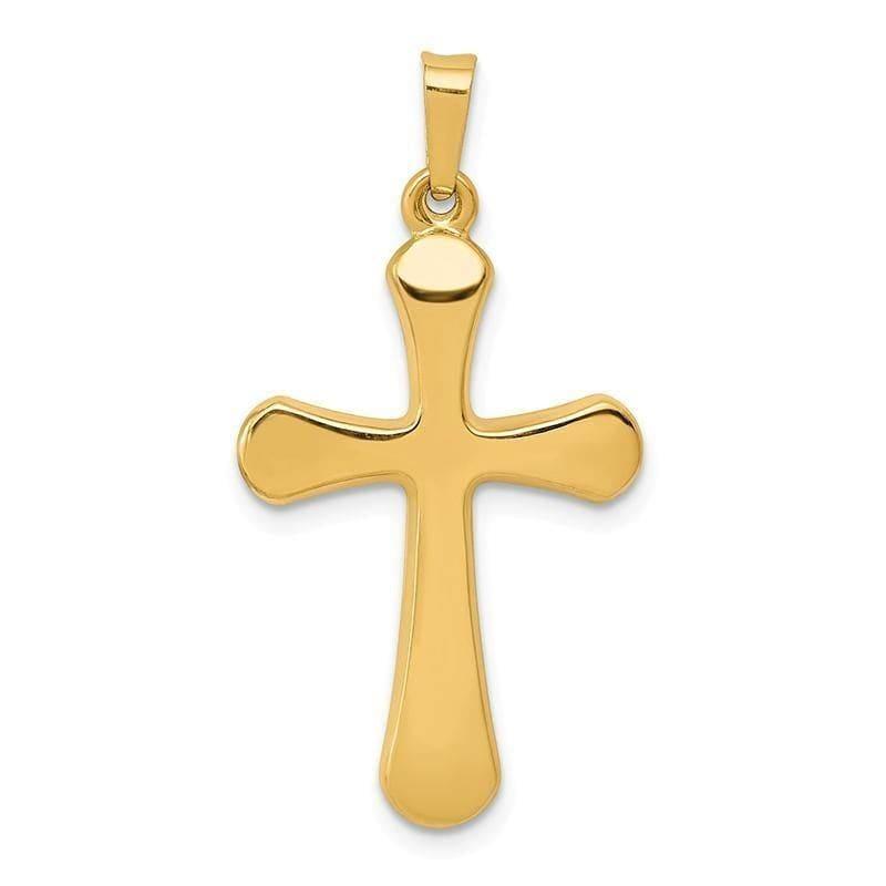 14k Polished Rounded Cross Pendant - Seattle Gold Grillz
