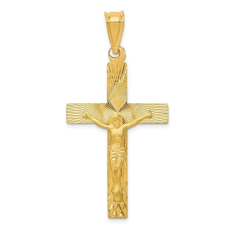 14k Polished Satin and D-C Crucifix Pendant - Seattle Gold Grillz