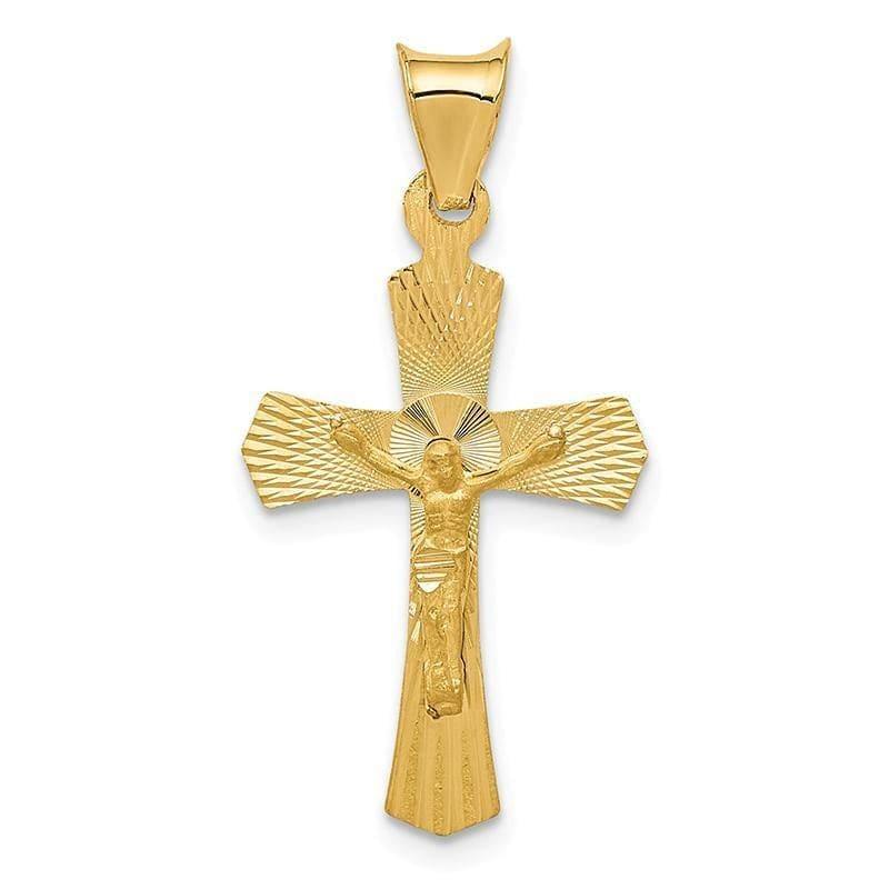 14k Polished Satin and D-C Crucifix Pendant - Seattle Gold Grillz