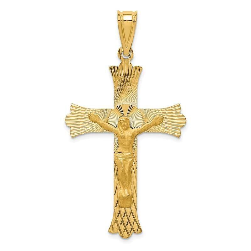 14k Polished Satin and D-C Crucifix Pendant - Seattle Gold Grillz