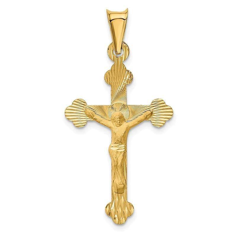 14k Polished Satin and D-C Crucifix Pendant - Seattle Gold Grillz