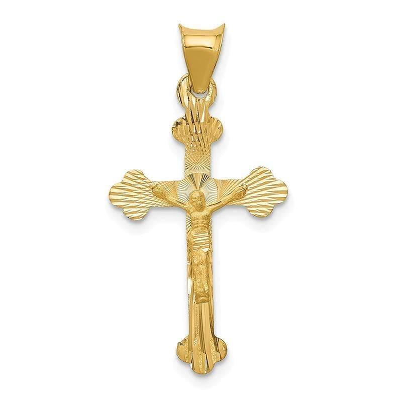 14k Polished Satin and D-C Crucifix Pendant - Seattle Gold Grillz
