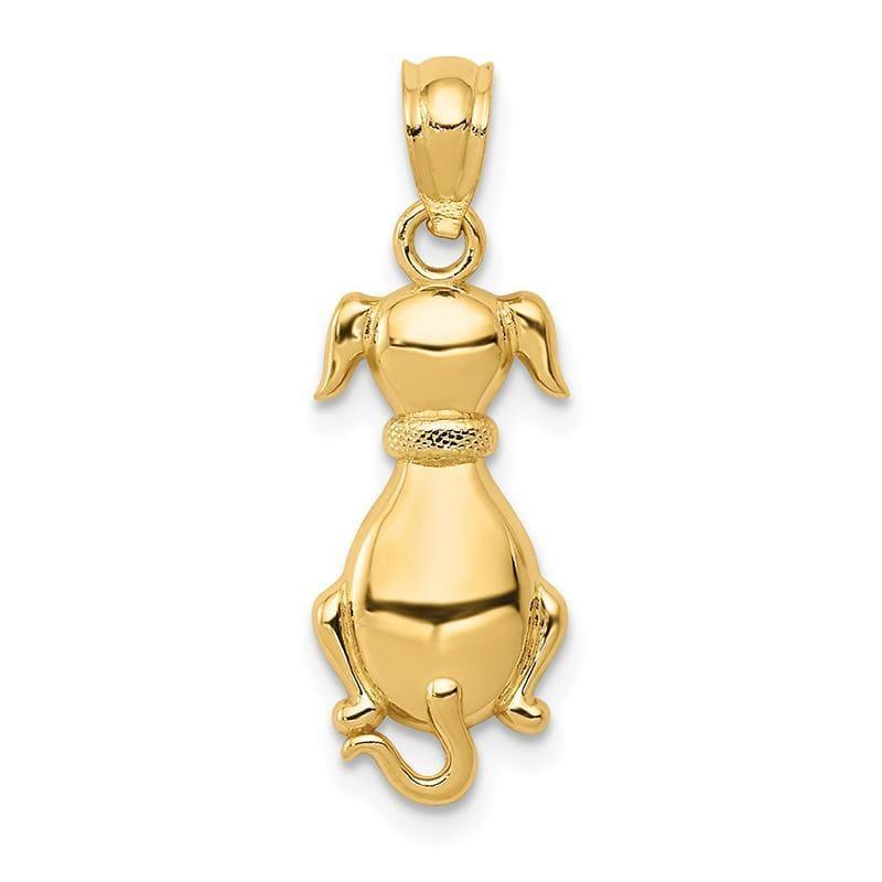 14k Polished Sitting Dog Pendant - Seattle Gold Grillz