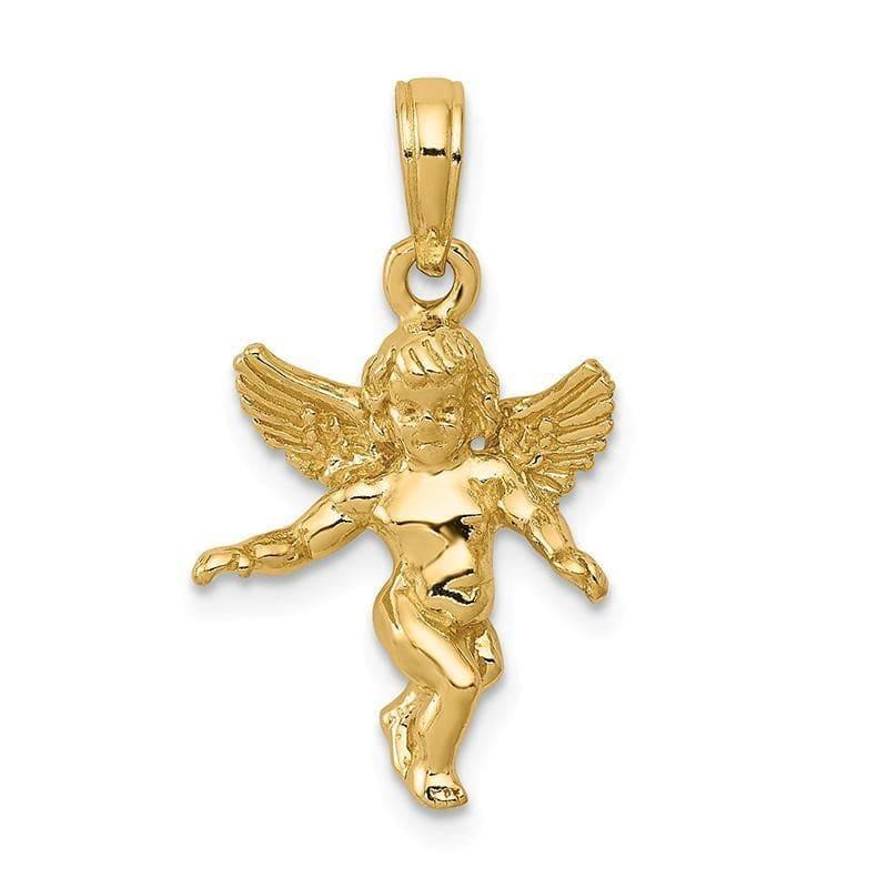 14k Polished Solid Angel Pendant | Seattle Gold Grills - Seattle Gold Grillz