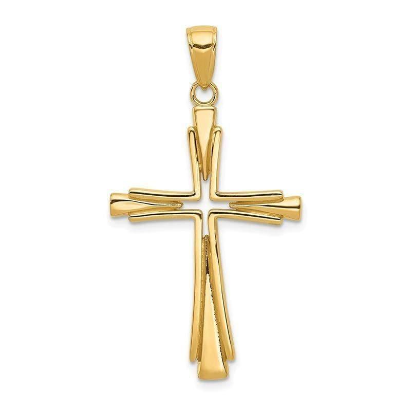 14k Polished Solid Cross Pendant. Weight: 2.46, Length: 38, Width: 21 - Seattle Gold Grillz