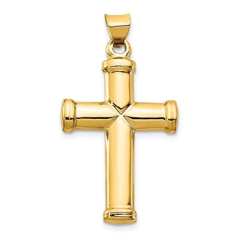 14k Polished Stamping Cross Pendant - Seattle Gold Grillz