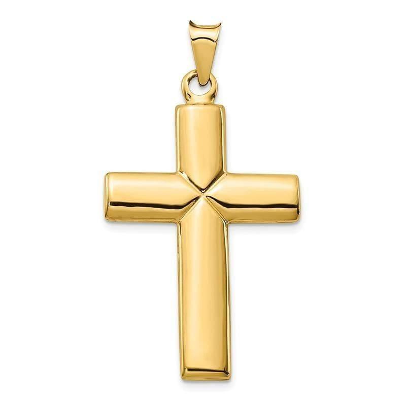 14k Polished Stamping Cross Pendant - Seattle Gold Grillz