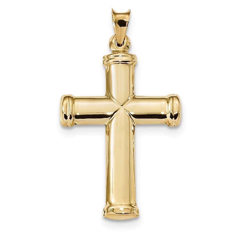 14k Polished Stamping Cross Pendant - Seattle Gold Grillz