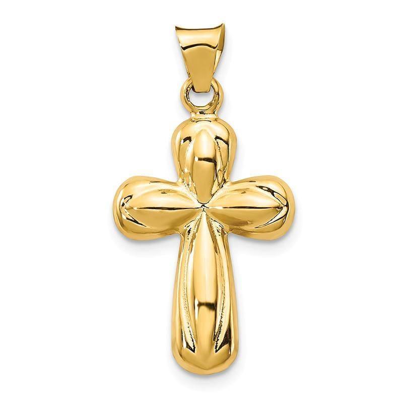 14k Polished Stamping Cross Pendant - Seattle Gold Grillz