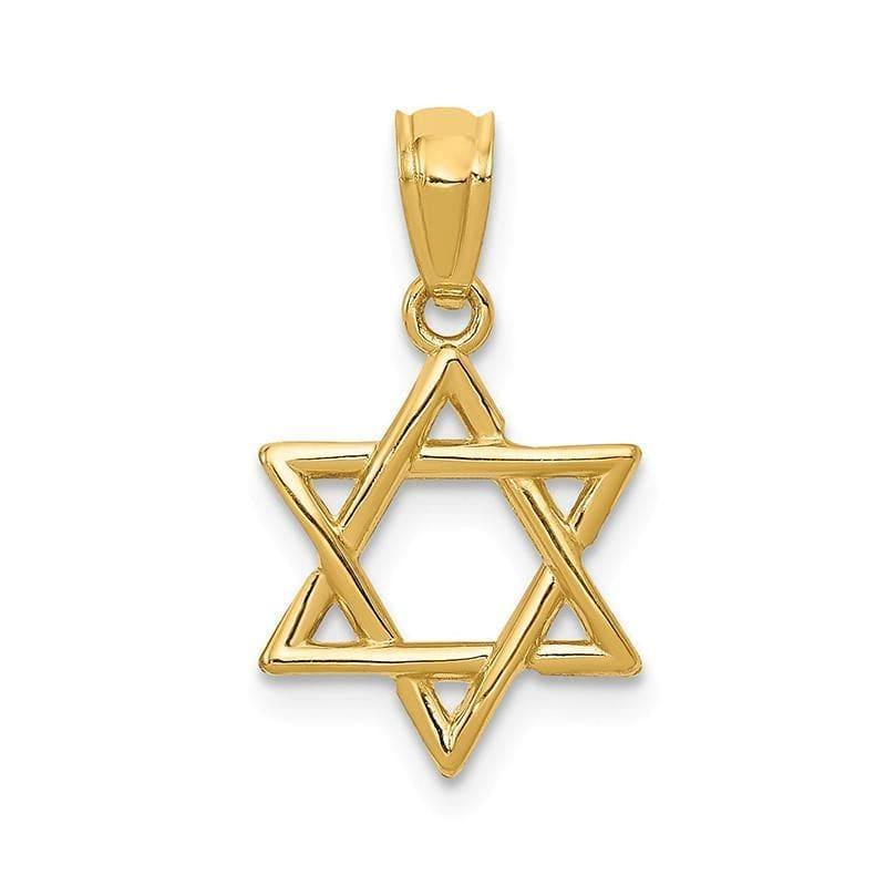 14k Polished Star of David Pendant. Weight: 0.78, Length: 20, Width: 12 - Seattle Gold Grillz