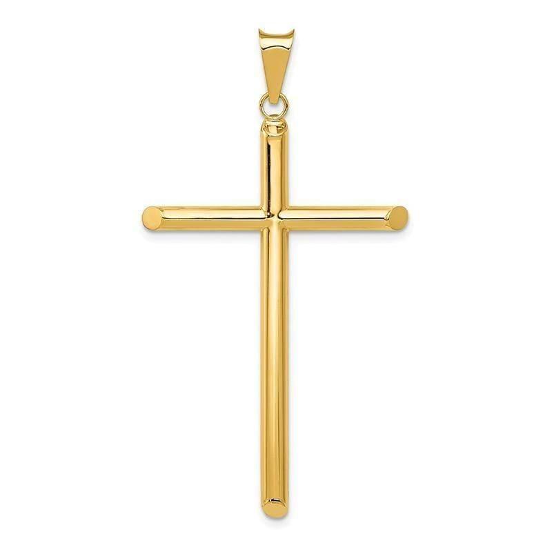 14K yellow gold tube cross K6184 — 51.8 × 29.17 mm — Solid
