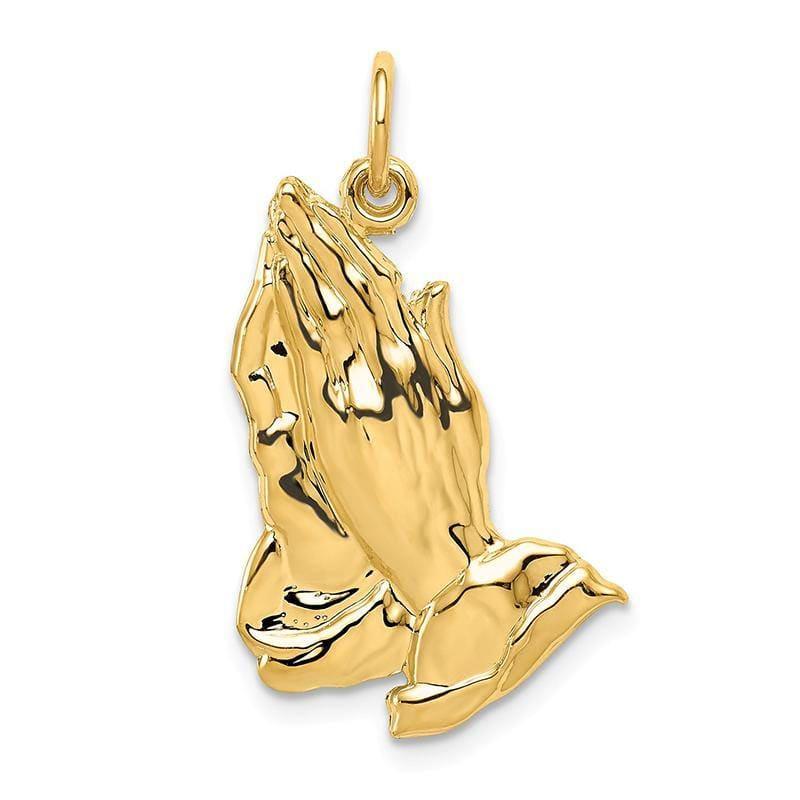 14k Praying Hands Pendant. Weight: 1.45, Length: 26, Width: 19 - Seattle Gold Grillz
