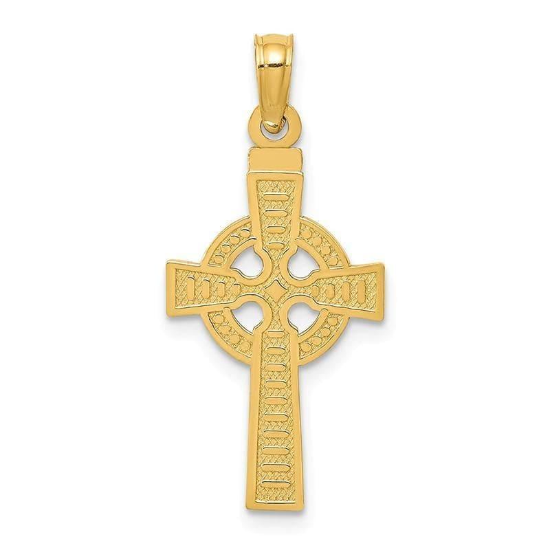 14k Reversible God is Love Celtic Cross Pendant. Weight: 0.81, Length: 29, Width: 13 - Seattle Gold Grillz