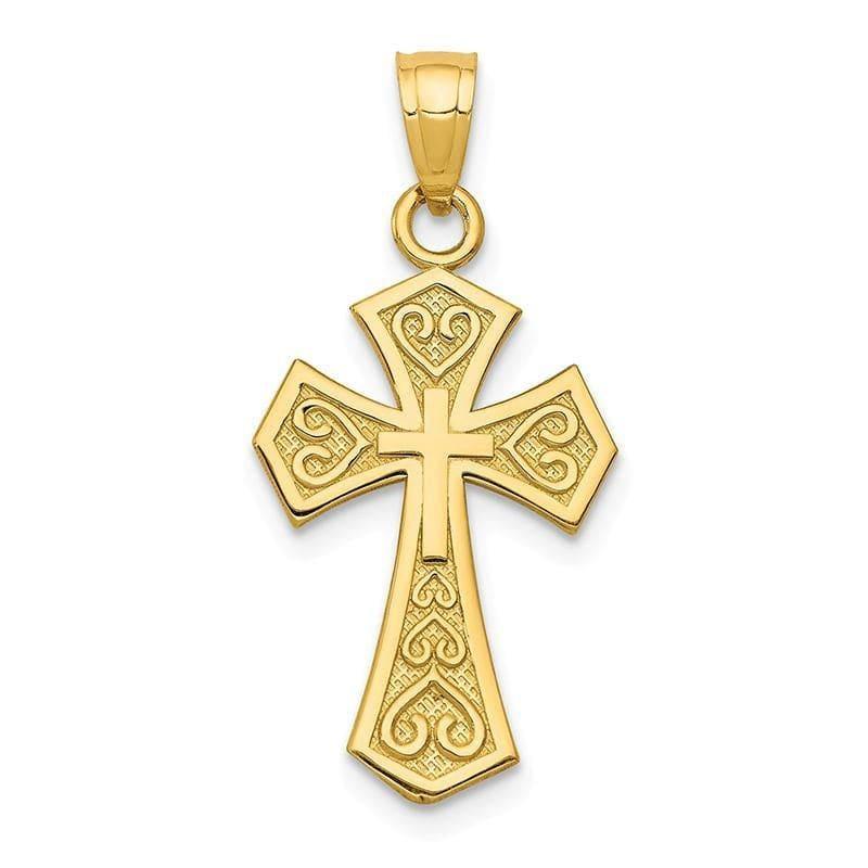 14k Reversible Passion Cross Pendant. Weight: 0.89, Length: 26, Width: 12 - Seattle Gold Grillz