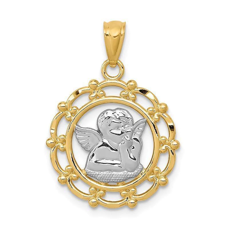 14k Rhodium Angel Pendant | Seattle Gold Grills - Seattle Gold Grillz