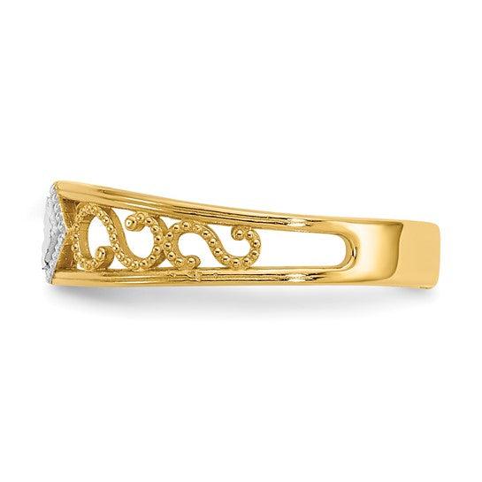 14k Rhodium Diamond-Cut Toe Ring - Seattle Gold Grillz