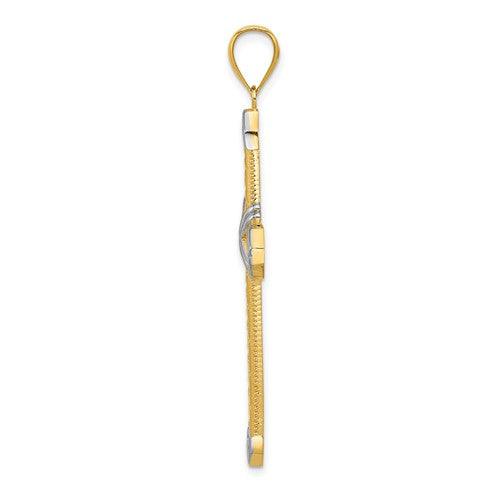 14k Rhodium Greek Cross Pendant - Seattle Gold Grillz