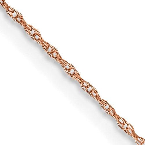 14k Rose Gold 0.5mm Baby Rope Chain - Seattle Gold Grillz