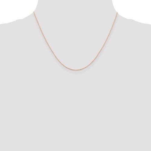 14k Rose Gold 0.5mm Baby Rope Chain - Seattle Gold Grillz