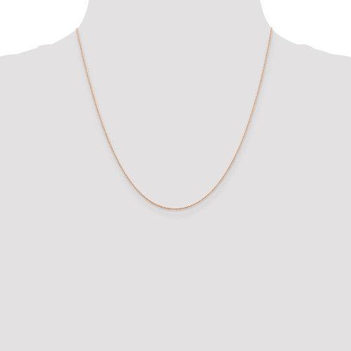 14k Rose Gold 0.5mm Baby Rope Chain - Seattle Gold Grillz