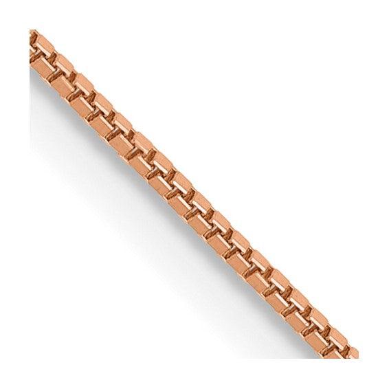 14k Rose Gold 0.7mm Box Link Chain - Seattle Gold Grillz