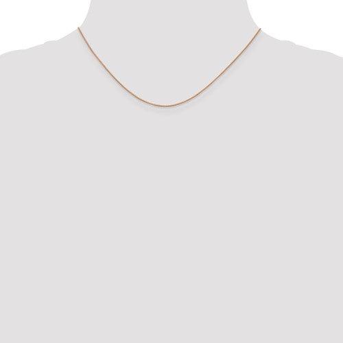 14k Rose Gold 0.7mm Box Link Chain - Seattle Gold Grillz