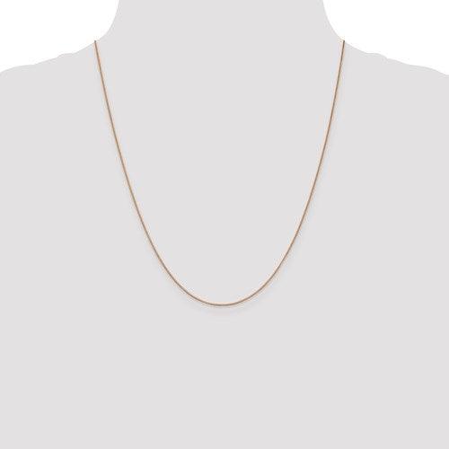 14k Rose Gold 0.7mm Box Link Chain - Seattle Gold Grillz