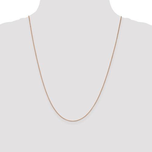 14k Rose Gold 0.7mm Box Link Chain - Seattle Gold Grillz